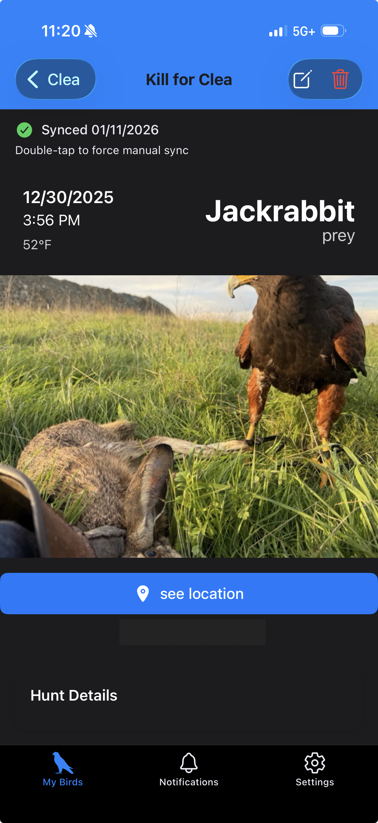 Kill Records - Log catches with species, location, weather, and flight conditions
